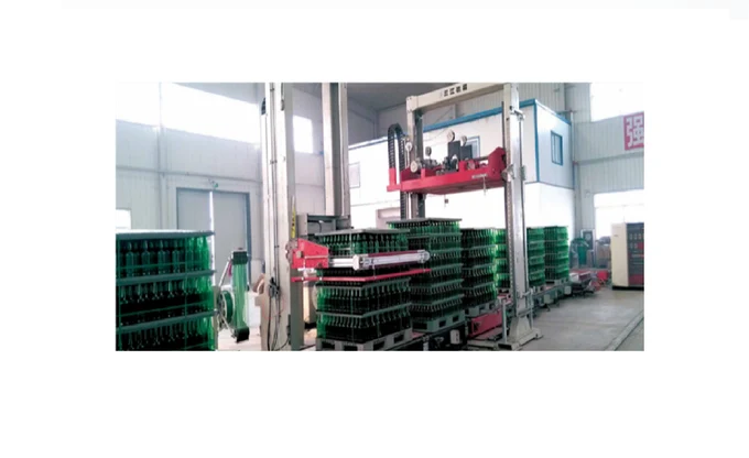 Система паллетирования стеклянной посуды